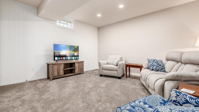 7087 Ribault Dr NW, Pickerington, OH 43147 - carpeted living room with baseboards and recessed lighting