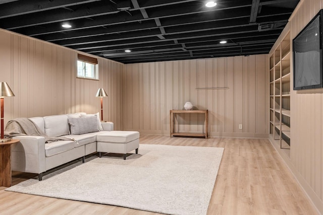2841 Doncaster Rd, Upper Arlington, OH 43221 - living area with wood finished floors and wood walls