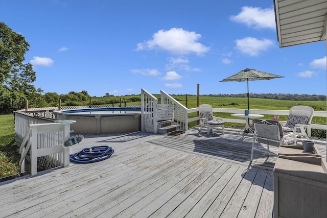 6605 Lancaster Rd SE, Hebron, OH 43025 - wooden terrace featuring an outdoor pool