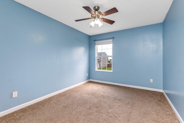 5733 Canal Bridge Dr, Canal Winchester, OH 43110 - carpeted spare room featuring baseboards and ceiling fan