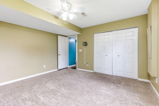5733 Canal Bridge Dr, Canal Winchester, OH 43110 - unfurnished bedroom featuring carpet, a closet, and ceiling fan
