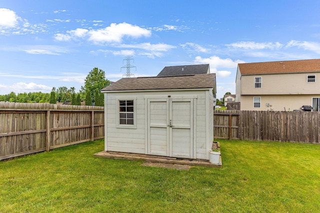 5733 Canal Bridge Dr, Canal Winchester, OH 43110 - view of shed featuring a fenced backyard