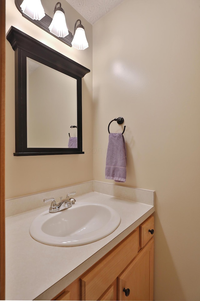 2885 Wynneleaf St, Hilliard, OH 43026 - bathroom with vanity and a textured ceiling