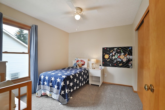 2885 Wynneleaf St, Hilliard, OH 43026 - bedroom featuring carpet flooring, a closet, and ceiling fan