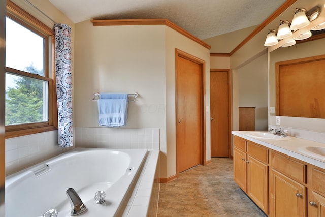 2885 Wynneleaf St, Hilliard, OH 43026 - bathroom featuring double vanity, healthy amount of natural light, and a whirlpool tub