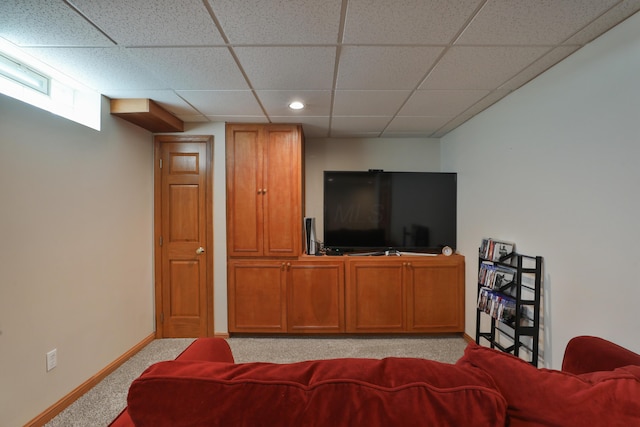 2885 Wynneleaf St, Hilliard, OH 43026 - carpeted living area featuring a paneled ceiling and recessed lighting