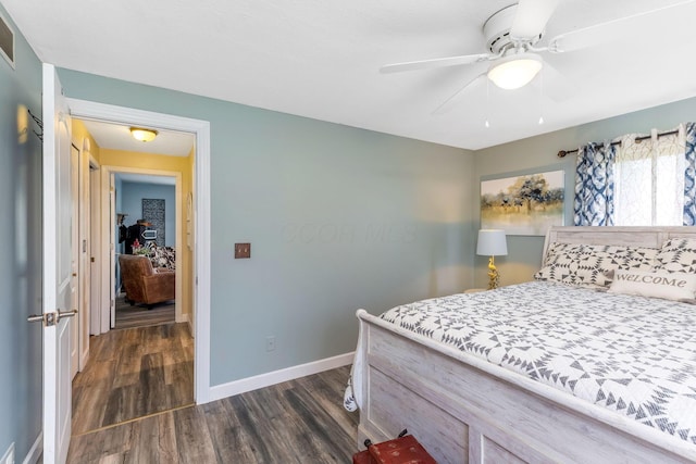 6651 Lancaster Rd, Hebron, OH 43025 - bedroom featuring dark wood-style floors and a ceiling fan