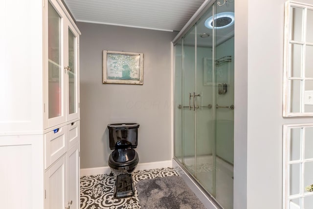 6651 Lancaster Rd, Hebron, OH 43025 - full bath with a shower stall and tile patterned flooring