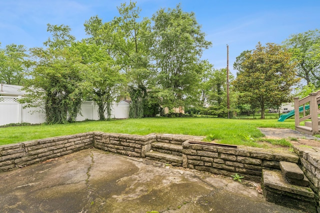 1838 Merriweather Dr, Columbus, OH 43221 - fenced backyard with a playground and a patio