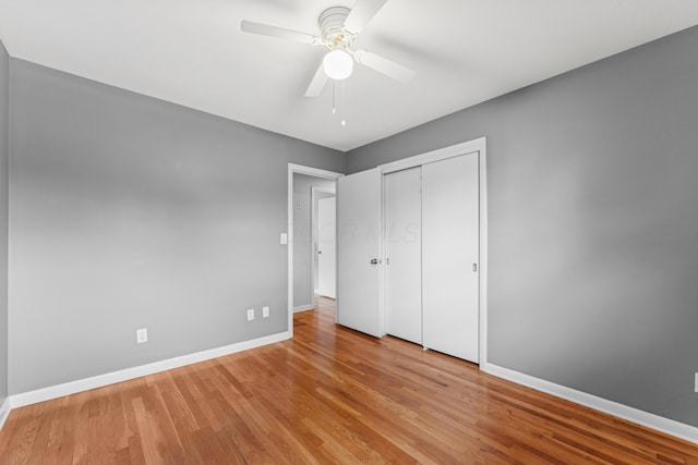 1838 Merriweather Dr, Columbus, OH 43221 - unfurnished bedroom featuring wood finished floors, a closet, and ceiling fan