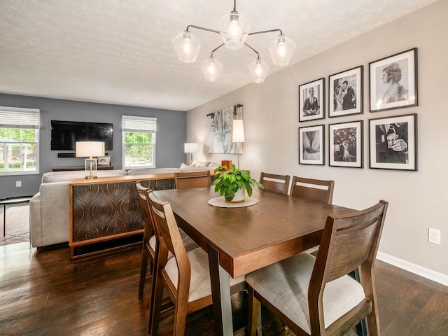 5247 Heathmoor St, Columbus, OH 43235 - dining area with dark wood-style floors and a textured ceiling