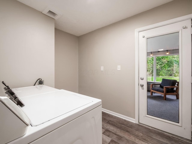 5247 Heathmoor St, Columbus, OH 43235 - washroom featuring washer / dryer and dark wood-type flooring