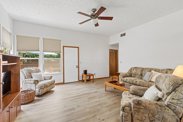 8000 Leaview Dr, Columbus, OH 43235 - living area with ceiling fan, light wood-type flooring, and a textured ceiling