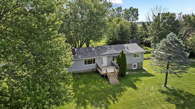 8149 Outville Rd SW, Pataskala, OH 43062 - rear view of property featuring a lawn and a chimney