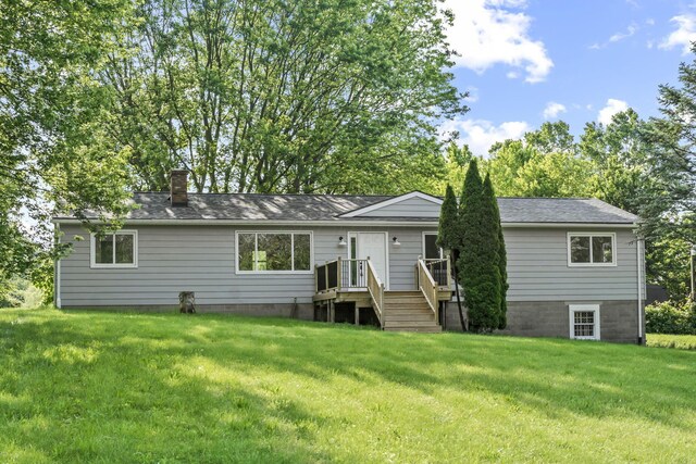 8149 Outville Rd SW, Pataskala, OH 43062 - view of front of home featuring a front lawn, a chimney, and a shingled roof