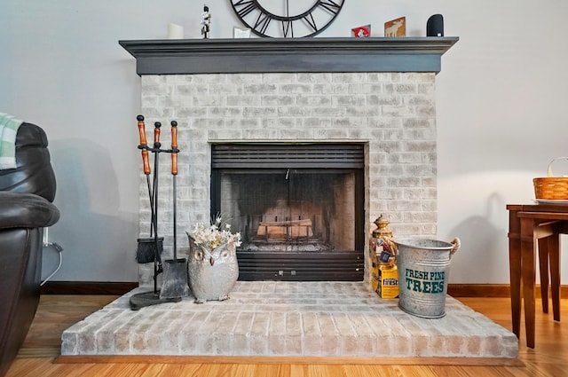 3383 Parkbrook Dr, Grove City, OH 43123 - detailed view of a fireplace and wood finished floors