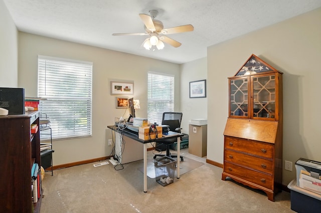 3383 Parkbrook Dr, Grove City, OH 43123 - office area with a ceiling fan and light carpet