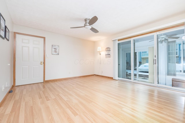 129 Chase Ave Unit 102L, Russells Point, OH 43348 - spare room featuring ceiling fan and light wood-style floors