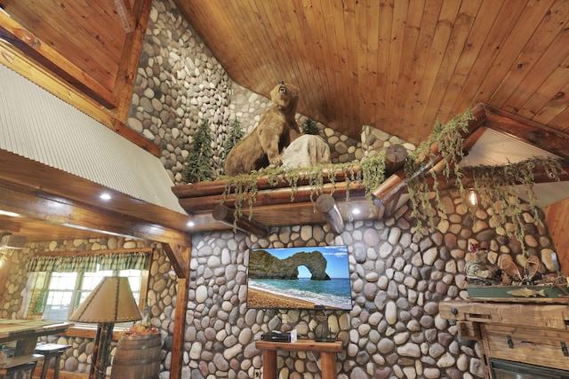 35640 Vickers Rd, Logan, OH 43138 - detailed view of wood ceiling