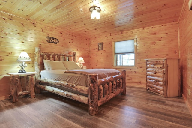 35640 Vickers Rd, Logan, OH 43138 - bedroom with wood finished floors, wooden walls, and wooden ceiling