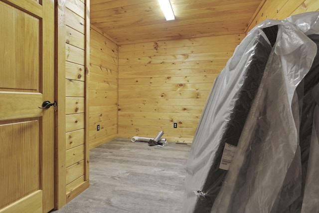 35640 Vickers Rd, Logan, OH 43138 - bathroom featuring wooden ceiling, wood finished floors, and wood walls