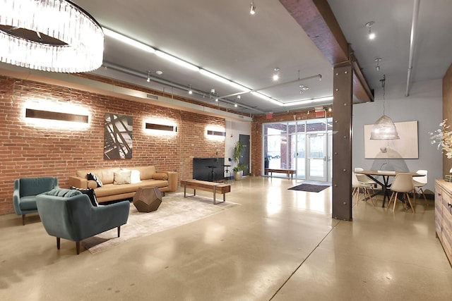 448 W Nationwide Blvd Unit 404, Columbus, OH 43215 - lobby with brick wall