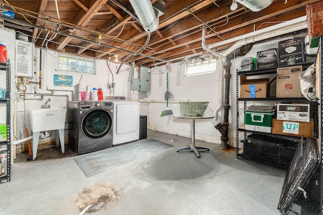 366 E Jeffrey Pl, Columbus, OH 43214 - below grade area with independent washer and dryer and electric panel