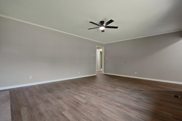 1370 Wiltshire Rd, Columbus, OH 43223 - spare room with a ceiling fan, crown molding, and wood finished floors