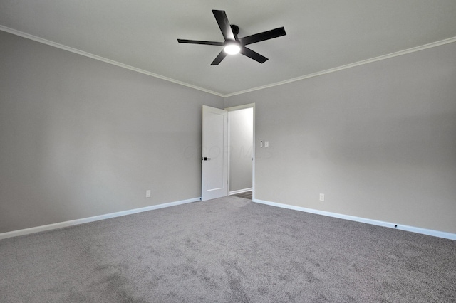 1370 Wiltshire Rd, Columbus, OH 43223 - carpeted empty room featuring a ceiling fan and ornamental molding