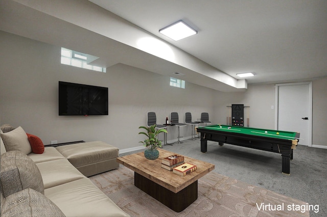 1370 Wiltshire Rd, Columbus, OH 43223 - playroom with light colored carpet and billiards table