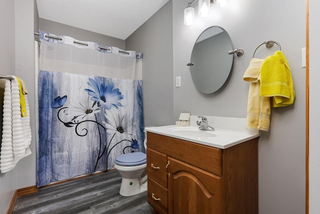 51801 State Route 671, Londonderry, OH 45647 - full bathroom with vanity, wood finished floors, and a shower with curtain