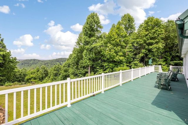 51801 State Route 671, Londonderry, OH 45647 - wooden deck with a lawn and a wooded view