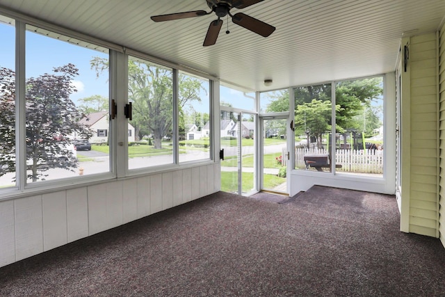 3505 Dresden St, Columbus, OH 43224 - unfurnished sunroom with a ceiling fan and healthy amount of natural light