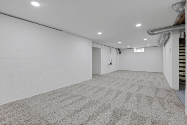 3505 Dresden St, Columbus, OH 43224 - below grade area featuring recessed lighting and carpet floors