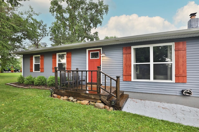 4634 State Route 61, Sunbury, OH 43074 - ranch-style house with a front lawn and a chimney