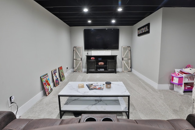 4634 State Route 61, Sunbury, OH 43074 - living area featuring carpet floors and recessed lighting