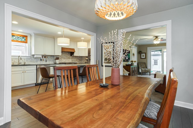 678 S Cassingham Rd, Columbus, OH 43209 - dining space with hardwood / wood-style flooring and ceiling fan