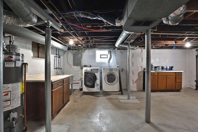 274 E Jenkins Ave, Columbus, OH 43207 - below grade area featuring gas water heater, washer and clothes dryer, and electric panel