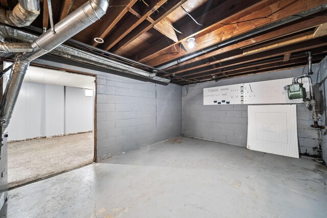 1799 Ormond Ave, Columbus, OH 43224 - unfinished basement with gas meter and concrete block wall