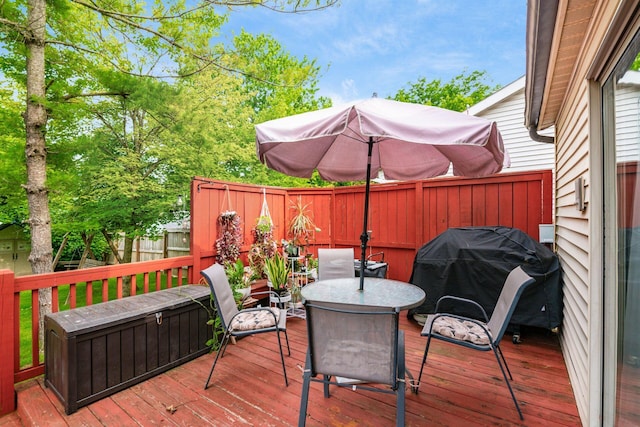 1191 Wexford Green Blvd, Columbus, OH 43228 - wooden deck featuring outdoor dining space and grilling area