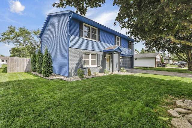 1588 Constitution Dr, Newark, OH 43055 - view of front of house featuring driveway, a garage, and brick siding