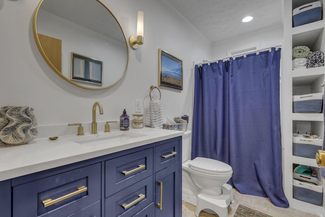 1588 Constitution Dr, Newark, OH 43055 - full bath with vanity, a textured ceiling, and a shower with curtain