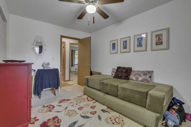 1588 Constitution Dr, Newark, OH 43055 - living room with carpet flooring, ceiling fan, and a textured ceiling