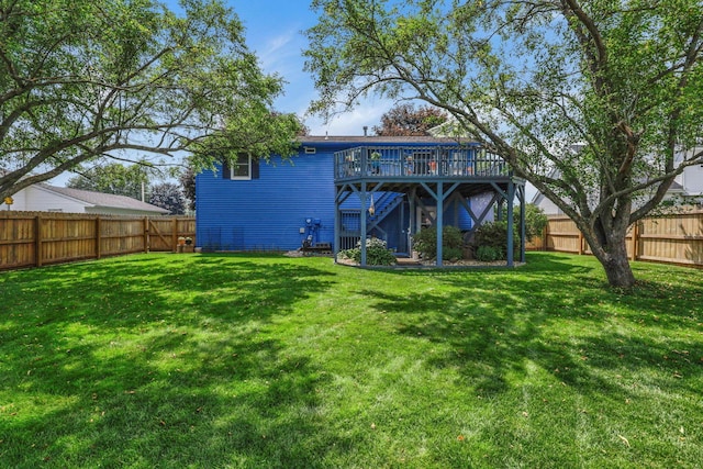 1588 Constitution Dr, Newark, OH 43055 - back of house featuring a wooden deck, a fenced backyard, and stairs