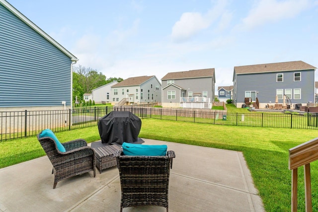 6452 Rockhold Dr, Westerville, OH 43081 - fenced backyard with a residential view, a patio, and grilling area