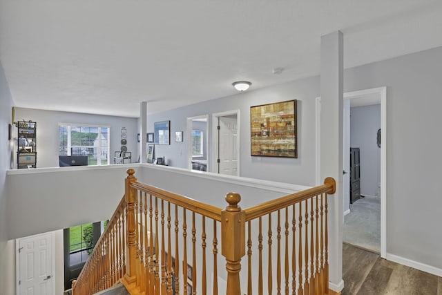 173 Zackary Dr, Granville, OH 43023 - hallway with an upstairs landing and wood finished floors