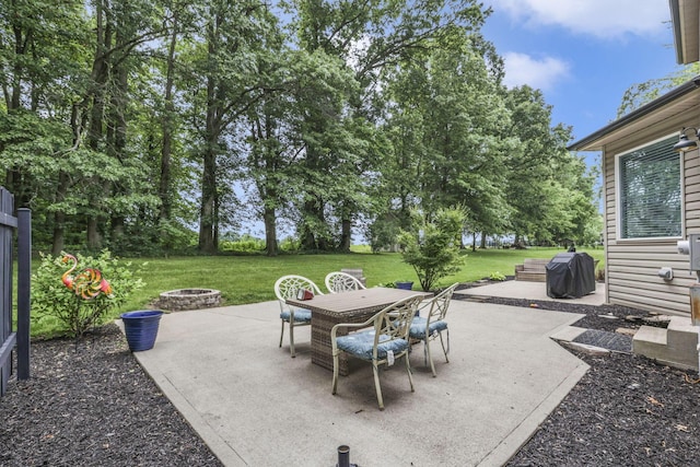 173 Zackary Dr, Granville, OH 43023 - view of patio with a fire pit, outdoor dining space, and area for grilling