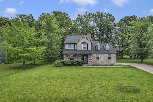 173 Zackary Dr, Granville, OH 43023 - view of front of home with a front lawn and stone siding