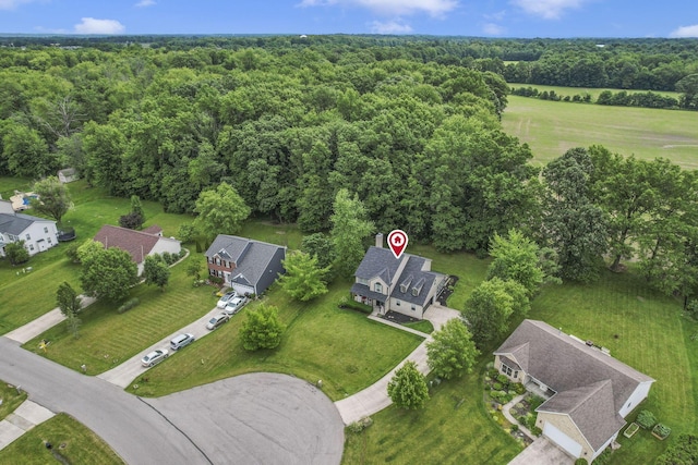 173 Zackary Dr, Granville, OH 43023 - aerial view of property and surrounding area featuring a forest