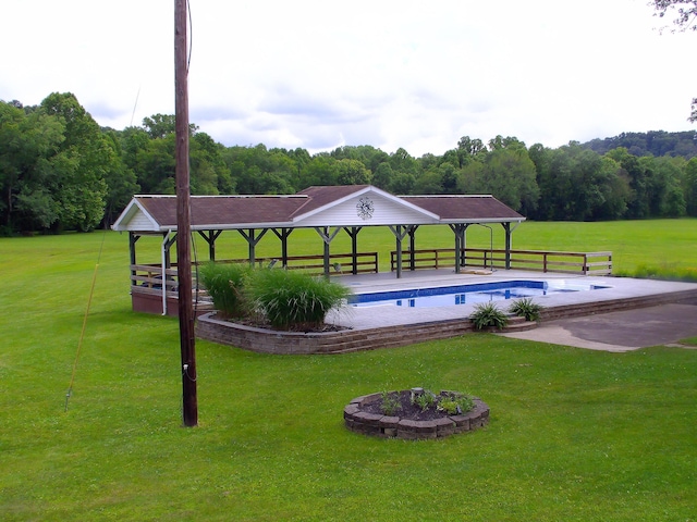 1110 Burr Oak Blvd, Nelsonville, OH 45764 - swimming pool featuring a gazebo and a lawn